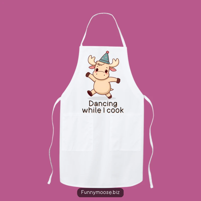 Funny Kawaii Moose Apron - Kitchen Dance Party Chef Gift