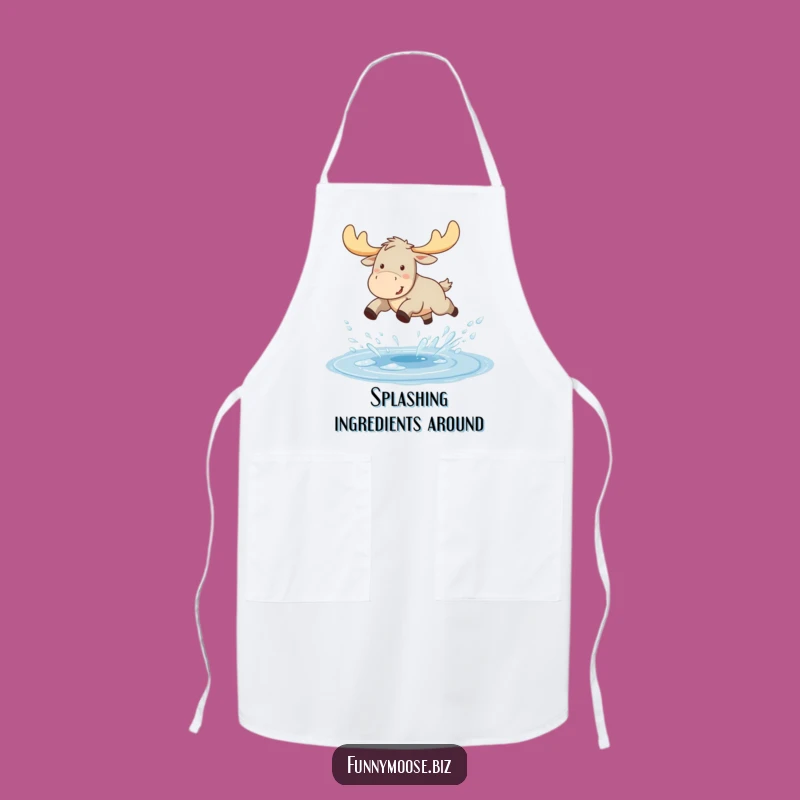 Funny Kawaii Moose Apron - Kitchen Puddle Jump Chef Gift