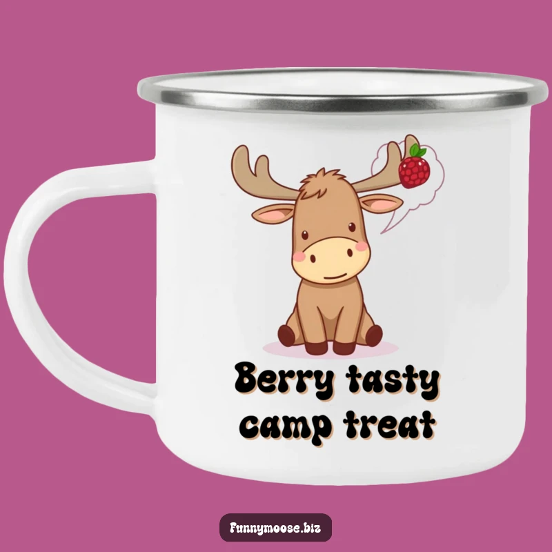 Funny Kawaii Moose Camping Mug - Berry Excitement Fuel, Hilarious Gift
