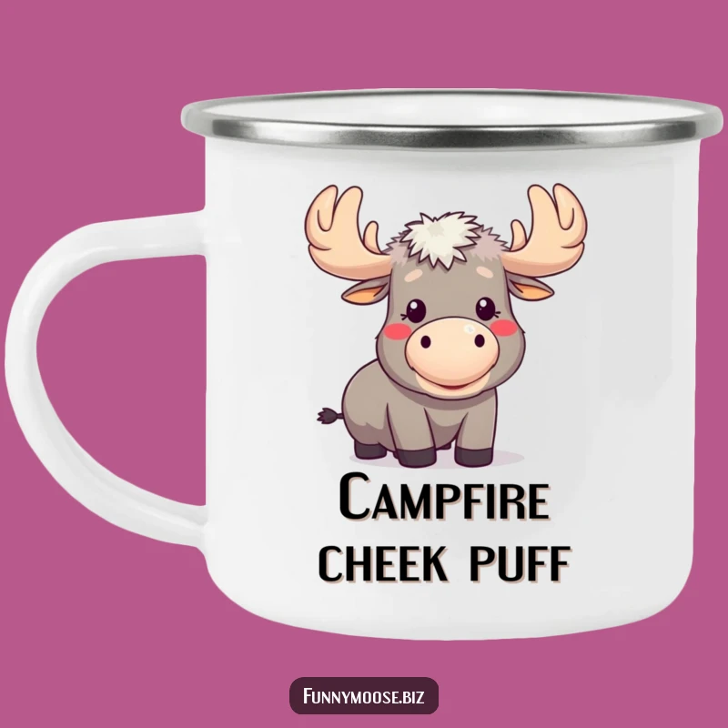 Funny Kawaii Moose Raspberry Camping Mug: Cheeky Adventures Start Here!