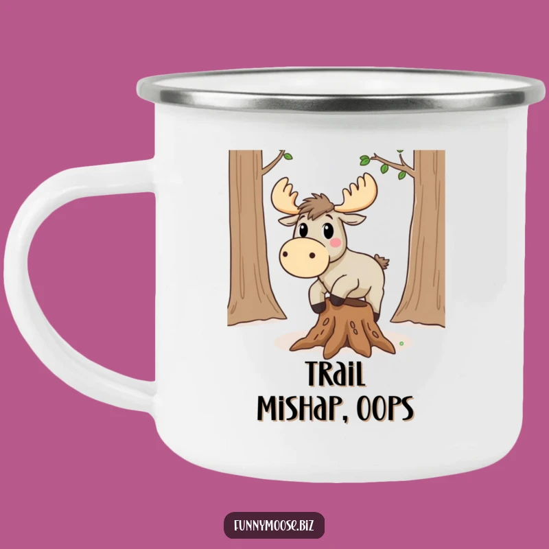 Funny Kawaii Moose Tripping Camping Mug: Adventure with a Laugh!