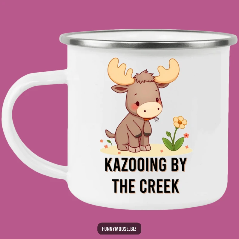 Funny Moose Camping Mug: Kawaii Kazoo Adventure, Camp Songs, Humorous Gift