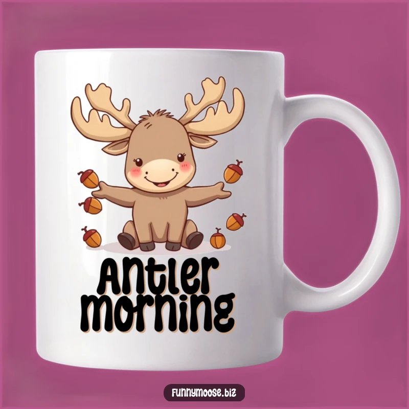 Funny Kawaii Moose Juggling Mug: Woodland Critter Gift of Joyful Antics