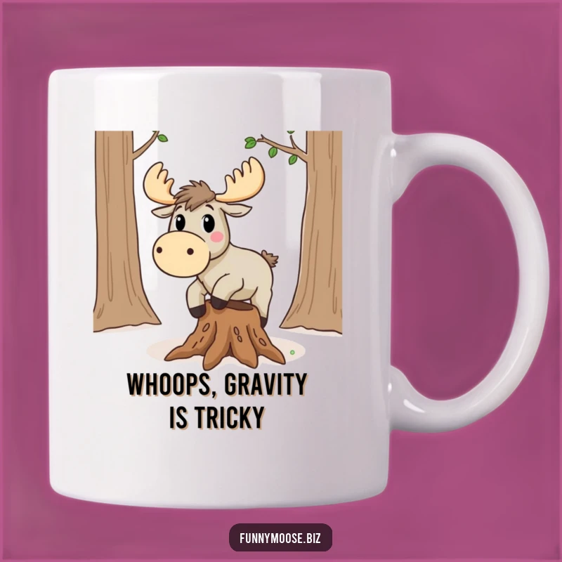 Funny Kawaii Moose Tripping Mug: A Hilarious Gift for Clumsy Friends!