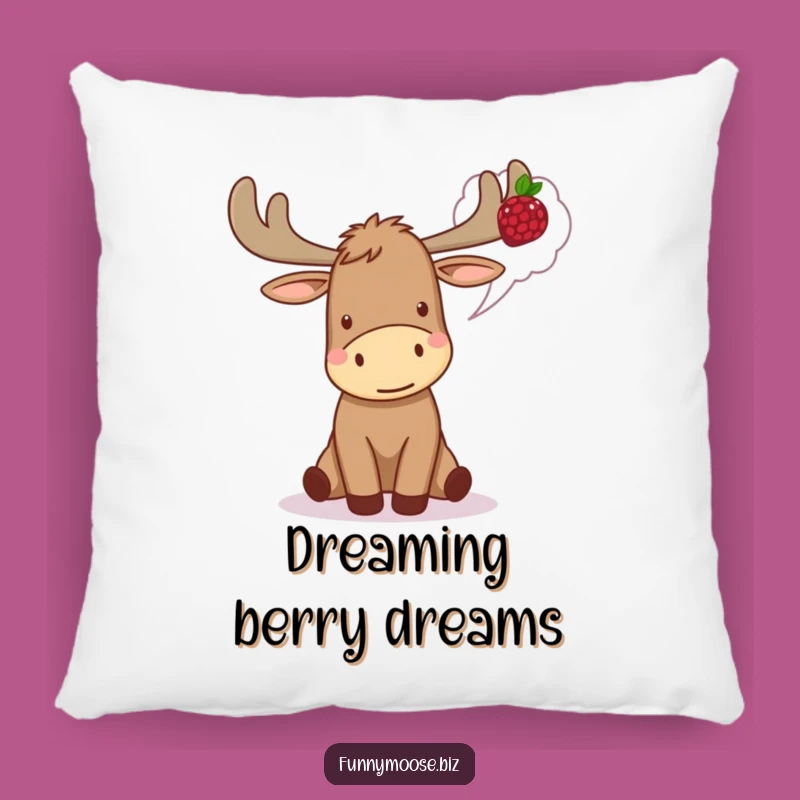 Funny Kawaii Moose Pillow - Soft Berry Comfort, Hilarious Accent