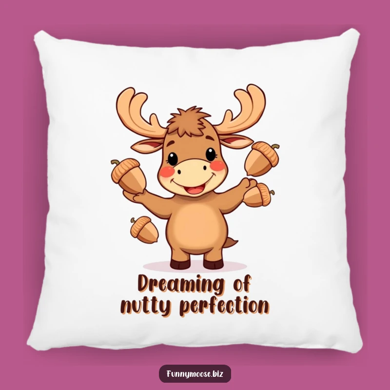 Funny Kawaii Moose Pillow - Cozy Acorn Juggling Cushion Gift