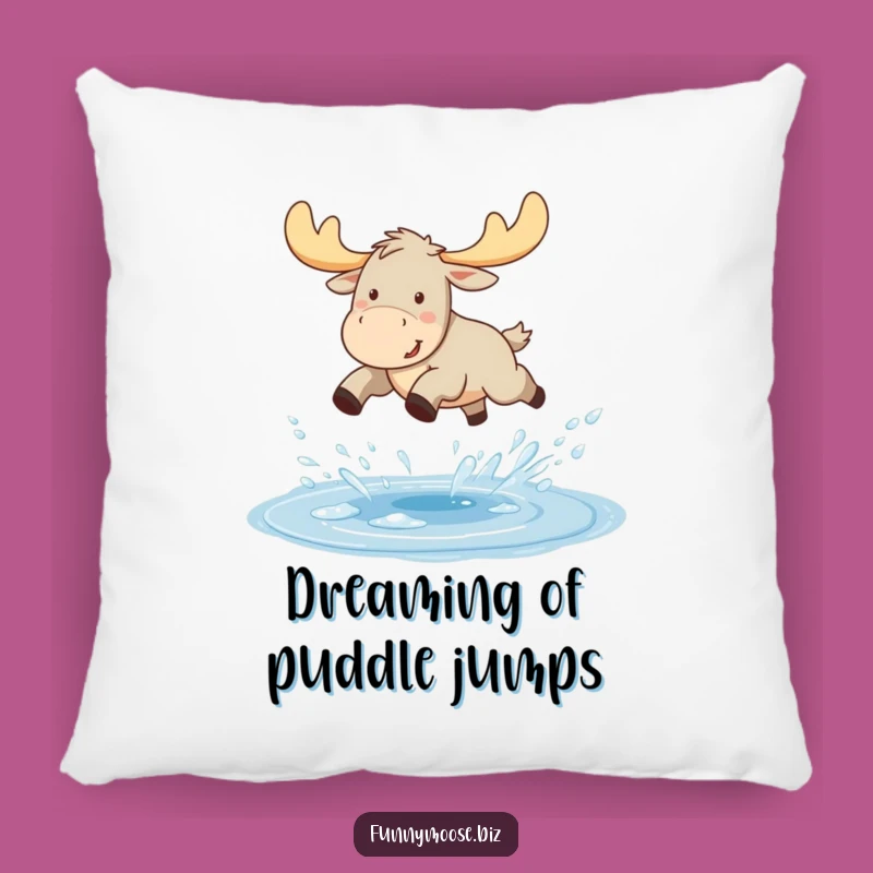 Funny Kawaii Moose Pillow - Cozy Puddle Jump Cushion Gift