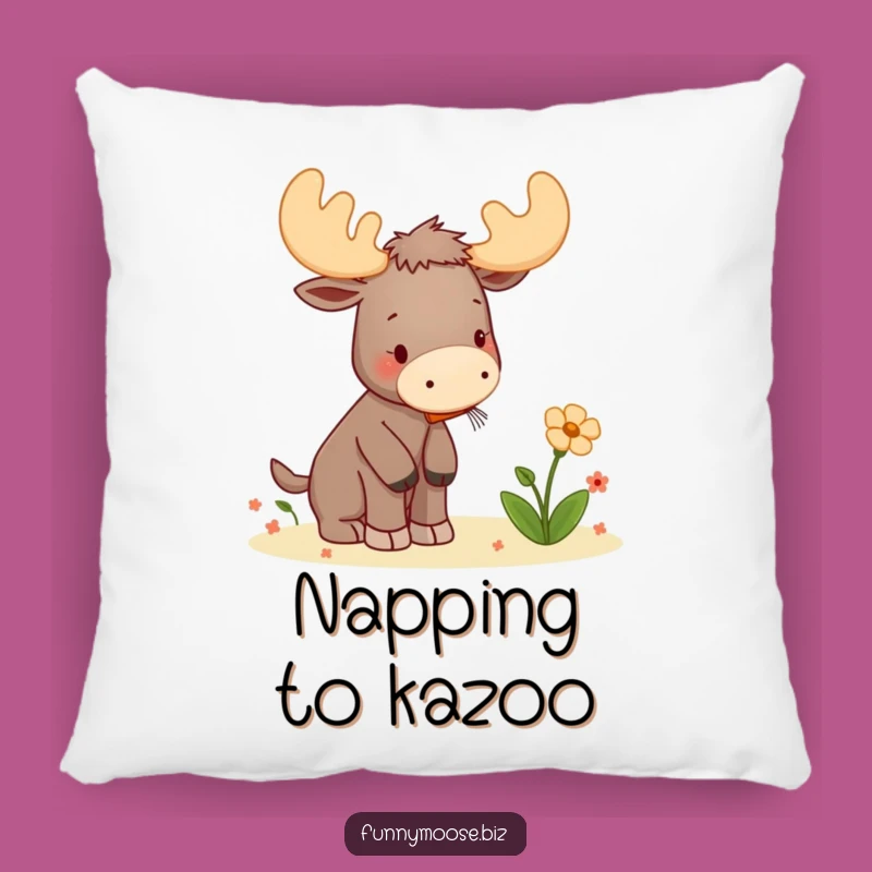 Funny Moose Pillow: Kawaii Kazoo Comfort, Musical Cuddle, Humorous Gift