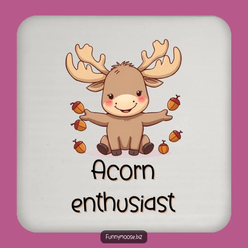 Funny Kawaii Moose Juggling Coasters: Protect Surfaces with Woodland Fun