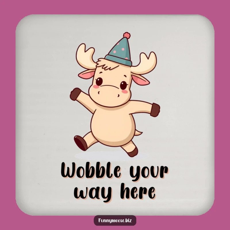 Funny Kawaii Moose Coaster - Wobbly Dance Table Protector Gift