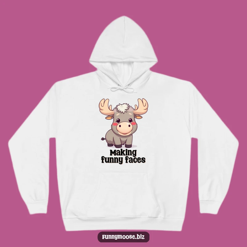 Funny Kawaii Moose Raspberry Hoodie: Stay Cozy and Cheeky!