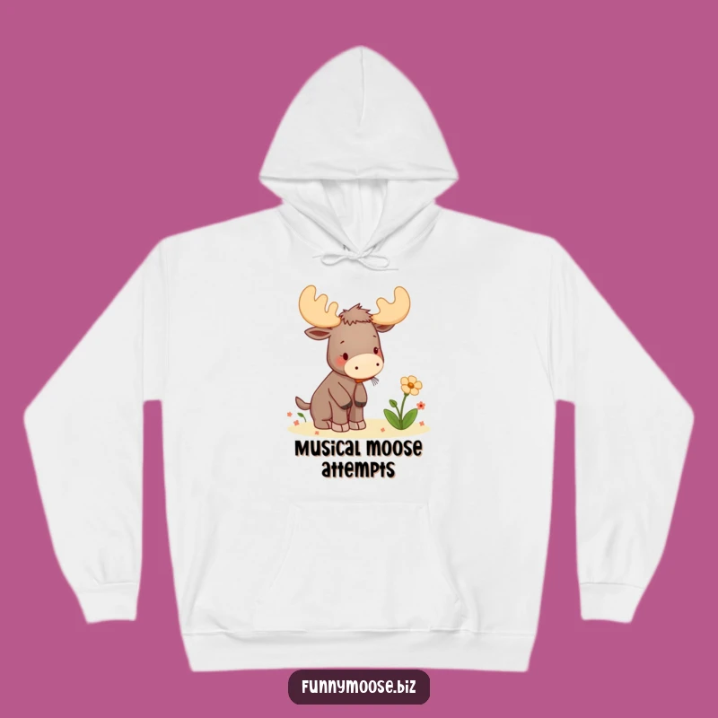 Funny Moose Hoodie: Kawaii Kazoo Comfort, Musical Vibes, Humorous Gift