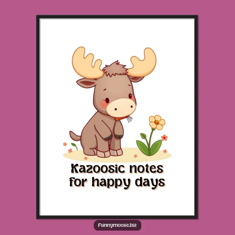 Free Printable Wall Art: Musical Moose Serenade - Downloadable Humorous Decor Gift
