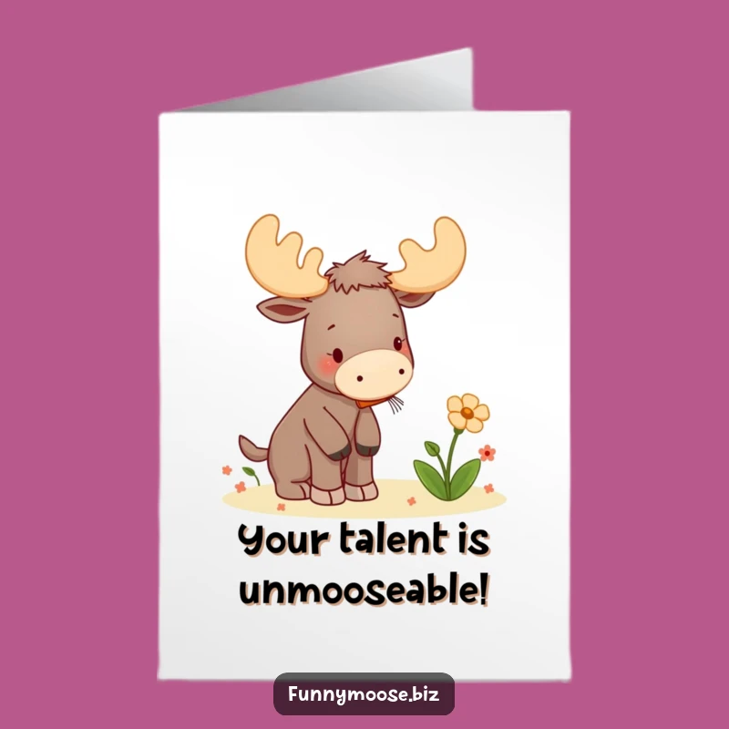 Free Printable Congrats Card: Musical Moose Melody - Downloadable Humorous Gift