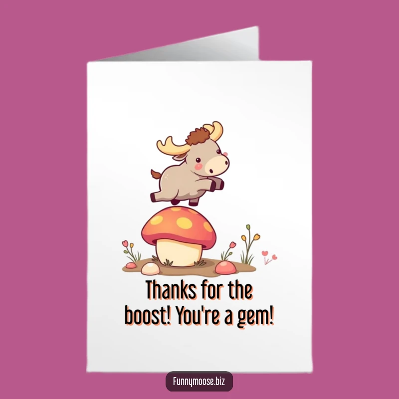 Free Printable Thank You Card: Kawaii Moose Bounce for a Funny Downloadable Gift