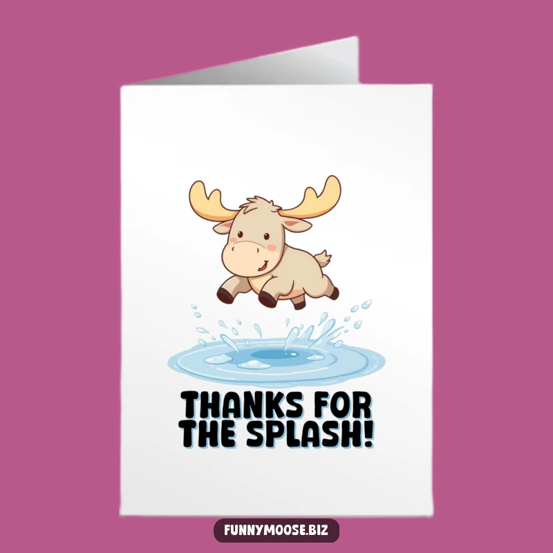Free Printable Thank You Card: Joyful Kawaii Moose Leap - Cheerful Downloadable Gift