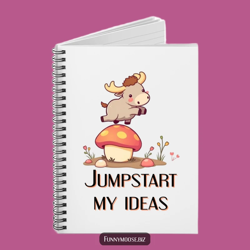 Funny Kawaii Moose Mushroom Launch Notebook: Record Your Bouncy Ideas!