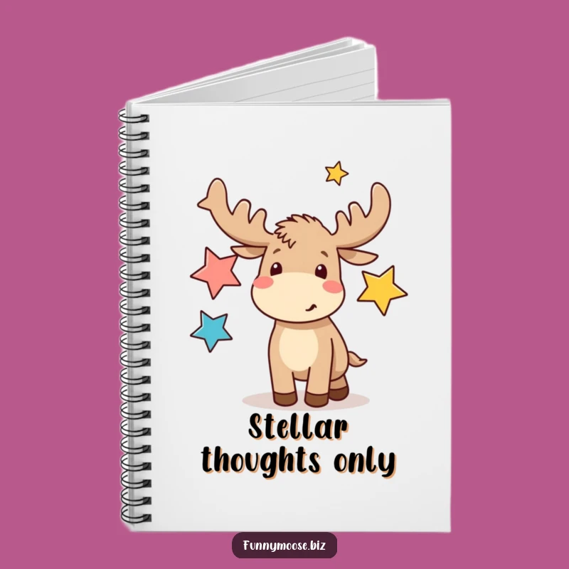 Funny Kawaii Moose Juggling Stars Notebook: Jot Down Your Brightest, Funniest Ideas!
