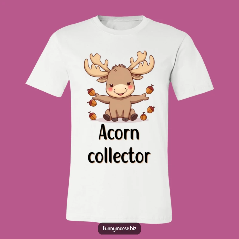 Funny Kawaii Moose Juggling T-Shirt: Antlered Fun with Woodland Charm