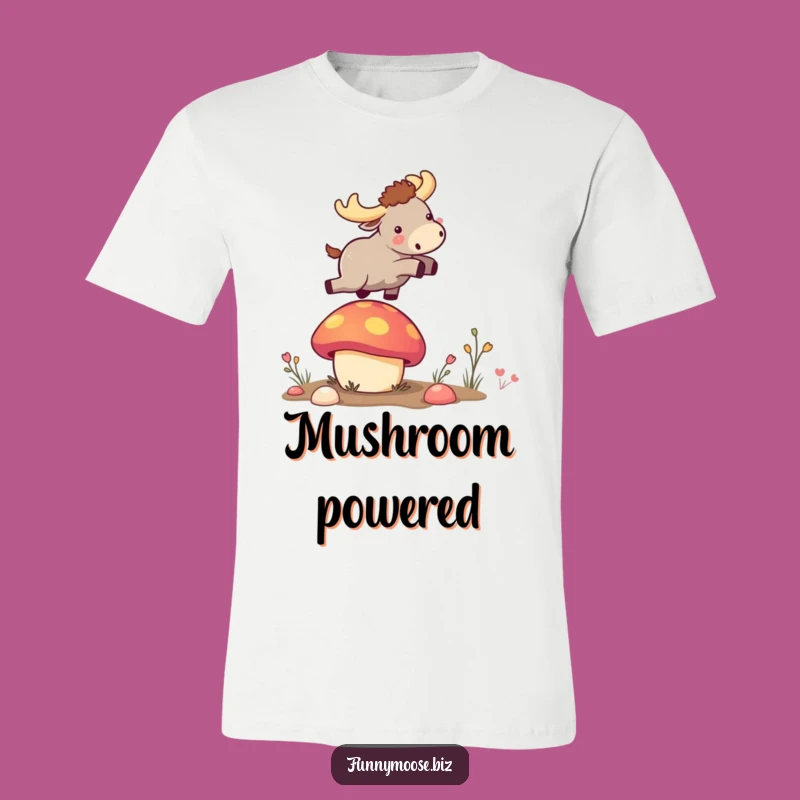 Epic Funny Kawaii Moose Mushroom Launch T-Shirt: Adventure Awaits with Laughter!