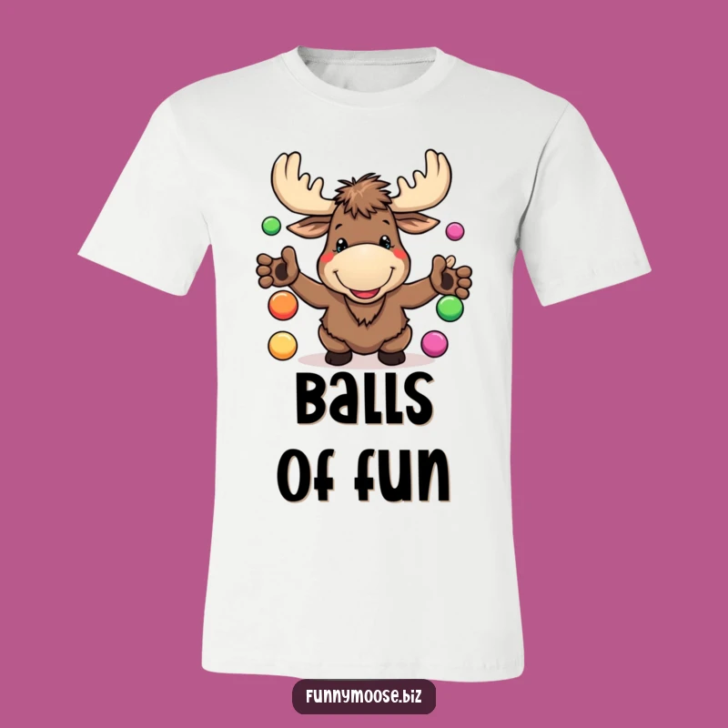 Funny Kawaii Moose T-Shirt - Goofy Juggling Fun, Hilarious Gift