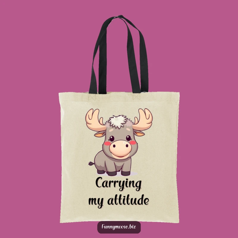 Funny Kawaii Moose Raspberry Tote Bag: Carry Your Sass with Style!