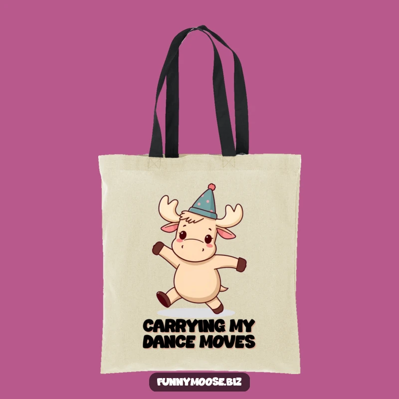 Funny Kawaii Moose Tote Bag - Wobbly Dance Carry-All Gift