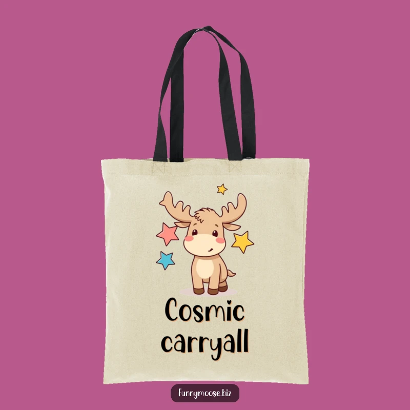 Funny Kawaii Moose Juggling Stars Tote Bag: Carry Your Laughs in Style!